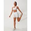 imageSILKWORLD Womens Running Shorts with Zipper Pockets Summer Cool Athletic Gym Workout Shorts2packblackWhite
