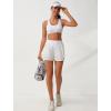 imageSILKWORLD Womens Running Shorts with Zipper Pockets Summer Cool Athletic Gym Workout Shorts2packblackWhite