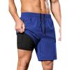 imageSILKWORLD Mens 2 in 1 Running Shorts 7quot Workout Gym Athletic Shorts Quick Dry Lightweight Training Shorts with PocketsNavy Blue