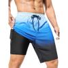 imageSILKWORLD Mens Swimming Trunks with Compression Liner 2 in 1 QuickDry 9quot Swim Shorts with Zipper PocketsGradientblue Black