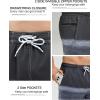 imageSILKWORLD Mens Bathing Suit Quick Dry 2 in 1 Beach Swimwear with Zipper Pockets 9 Inch Swimming Trunks for Men Black ampamp Gray Dots XXLarge