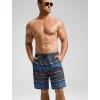 imageSILKWORLD Mens Bathing Suit Quick Dry 2 in 1 Beach Swimwear with Zipper Pockets 9 Inch Swimming Trunks for Men Stripe Black ampamp Orange Stripes Large