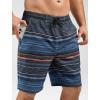 imageSILKWORLD Mens Bathing Suit Quick Dry 2 in 1 Beach Swimwear with Zipper Pockets 9 Inch Swimming Trunks for Men Stripe Black ampamp Orange Stripes Large