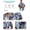 imageSILKWORLD Mens Casual Button Down Shirts Short Sleeve Band Collar Shirts Cotton Linen Mens Henley Hawaiian Shirt with Pocket7anavy Blue Leaves