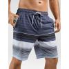 imageSILKWORLD Mens Swim Trunks 9 Inch Swimsuit with Compression Liner Quick Dry Swimming Surf Bathing Suits Stripe Gray ampamp White Stripes Large
