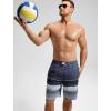imageSILKWORLD Mens Swim Trunks 9 Inch Swimsuit with Compression Liner Quick Dry Swimming Surf Bathing Suits Stripe Gray ampamp White Stripes Large