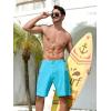 imageSILKWORLD Mens Swim Trunks Quick Dry 9quot Board Shorts with Cargo Zip PocketsNo LinerLight Blue