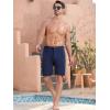 imageSILKWORLD Mens Swim Trunks Quick Dry 9quot Board Shorts with Cargo Zip PocketsNo LinerNavy