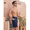 imageSILKWORLD Mens Swim Trunks Quick Dry 9quot Board Shorts with Cargo Zip PocketsNo LinerNavy