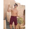 imageSILKWORLD Mens Swim Trunks Quick Dry 9quot Board Shorts with Cargo Zip PocketsNo LinerWine Red