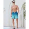 imageSILKWORLD Mens Swim Trunks Quick Dry Swimming Shorts 6 Inch Bathing Suits with Compression Liner and Zipper PocketsGradient Blue Green