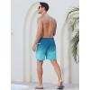 imageSILKWORLD Mens Swim Trunks Quick Dry Swimming Shorts 6 Inch Bathing Suits with Compression Liner and Zipper PocketsGradient Blue Green