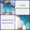 imageSILKWORLD Mens Swim Trunks Quick Dry Swimming Shorts 6 Inch Bathing Suits with Compression Liner and Zipper PocketsGradient Blue Green