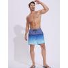 imageSILKWORLD Mens Swim Trunks Quick Dry Swimming Shorts 6 Inch Bathing Suits with Compression Liner and Zipper PocketsGradient Blue Green Snowflake