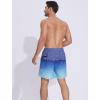 imageSILKWORLD Mens Swim Trunks Quick Dry Swimming Shorts 6 Inch Bathing Suits with Compression Liner and Zipper PocketsGradient Blue Green Snowflake