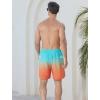 imageSILKWORLD Mens Swim Trunks Quick Dry Swimming Shorts 6 Inch Bathing Suits with Compression Liner and Zipper PocketsGradient Orange Blue