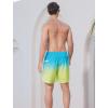 imageSILKWORLD Mens Swim Trunks Quick Dry Swimming Shorts 6 Inch Bathing Suits with Compression Liner and Zipper PocketsGradient Yellow and Blue