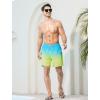 imageSILKWORLD Mens Swim Trunks Quick Dry Swimming Shorts 6 Inch Bathing Suits with Compression Liner and Zipper PocketsGradient Yellow and Blue