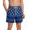 imageSILKWORLD Mens Swim Trunks with Compression Liner Board Shorts with Zipper Pockets Denim American Flag Large