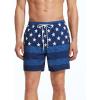 imageSILKWORLD Mens Swim Trunks with Compression Liner Board Shorts with Zipper Pockets Denim American Flag Large