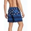 imageSILKWORLD Mens Swim Trunks with Compression Liner Board Shorts with Zipper Pockets Denim American Flag Medium