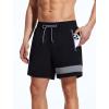 imageSILKWORLD Mens Swim Trunks with Compression Liner Quick Dry 6 in Bathing Suit Summer Swim Shorts with Zipper PocketsA001blacklight Grey Stripe