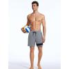 imageSILKWORLD Mens Swim Trunks with Compression Liner Quick Dry 6 in Bathing Suit Summer Swim Shorts with Zipper PocketsA003light Grey