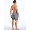 imageSILKWORLD Mens Swim Trunks with Compression Liner Quick Dry 6 in Bathing Suit Summer Swim Shorts with Zipper PocketsA003light Grey