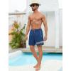 imageSILKWORLD Mens Swim Trunks with Compression Liner Quick Dry 6 in Bathing Suit Summer Swim Shorts with Zipper PocketsA004navy Grey