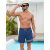 imageSILKWORLD Mens Swim Trunks with Compression Liner Quick Dry 6 in Bathing Suit Summer Swim Shorts with Zipper PocketsA004navy Grey