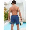 imageSILKWORLD Mens Swim Trunks with Compression Liner Quick Dry 6 in Bathing Suit Summer Swim Shorts with Zipper PocketsA004navy Grey