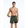 imageSILKWORLD Mens Swim Trunks with Compression Liner Quick Dry 6 in Bathing Suit Summer Swim Shorts with Zipper PocketsArmy Green