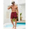imageSILKWORLD Mens Swim Trunks with Compression Liner Quick Dry 6 in Bathing Suit Summer Swim Shorts with Zipper PocketsDark Red