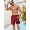 imageSILKWORLD Mens Swim Trunks with Compression Liner Quick Dry 6 in Bathing Suit Summer Swim Shorts with Zipper PocketsDark Red