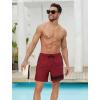 imageSILKWORLD Mens Swim Trunks with Compression Liner Quick Dry 6 in Bathing Suit Summer Swim Shorts with Zipper PocketsDark Red