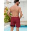 imageSILKWORLD Mens Swim Trunks with Compression Liner Quick Dry 6 in Bathing Suit Summer Swim Shorts with Zipper PocketsDark Red