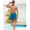 imageSILKWORLD Mens Swim Trunks with Compression Liner Quick Dry 6 in Bathing Suit Summer Swim Shorts with Zipper PocketsPeacock Blue
