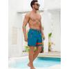 imageSILKWORLD Mens Swim Trunks with Compression Liner Quick Dry 6 in Bathing Suit Summer Swim Shorts with Zipper PocketsPeacock Blue