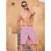 imageSILKWORLD Mens Swim Trunks with Compression Liner QuickDry 10quot Stretch Beach ShortsDark Pink Pineapple