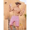 imageSILKWORLD Mens Swim Trunks with Compression Liner QuickDry 10quot Stretch Beach ShortsDark Pink Pineapple
