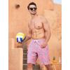 imageSILKWORLD Mens Swim Trunks with Compression Liner QuickDry 10quot Stretch Beach ShortsDark Pink Pineapple