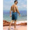 imageSILKWORLD Mens Swim Trunks with Compression Liner QuickDry Swimming Bathing Shorts with Zipper Pockets Gobain Blue Small