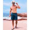 imageSILKWORLD Mens Swim Trunks with Compression Liner QuickDry Swimming Bathing Shorts with Zipper Pockets Gobain Blue Small