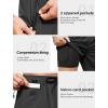 imageSILKWORLD Mens Swim Trunks with Compression Quick Dry Bathing Suit 6quot Swimming Shorts Stretch with Zipper PocketsBlack