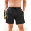 imageSILKWORLD Mens Swim Trunks with Compression Quick Dry Bathing Suit 6quot Swimming Shorts Stretch with Zipper PocketsBlack