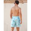 imageSILKWORLD Mens Swim Trunks with Compression Quick Dry Bathing Suit 6quot Swimming Shorts Stretch with Zipper PocketsBlue Flamingo