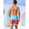 imageSILKWORLD Mens Swim Trunks with Compression Quick Dry Bathing Suit 6quot Swimming Shorts Stretch with Zipper PocketsColorful Coconut Tree