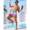 imageSILKWORLD Mens Swim Trunks with Compression Quick Dry Bathing Suit 6quot Swimming Shorts Stretch with Zipper PocketsColorful Coconut Tree
