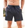 imageSILKWORLD Mens Swim Trunks with Compression Quick Dry Bathing Suit 6quot Swimming Shorts Stretch with Zipper PocketsDark Gray