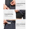 imageSILKWORLD Mens Swim Trunks with Compression Quick Dry Bathing Suit 6quot Swimming Shorts Stretch with Zipper PocketsDark Gray